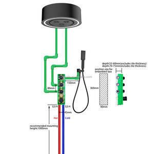 Ensemble de douche thermostatique <span class=keywords><strong>moderne</strong></span> LED à 3 fonctions rondes, pluie, <span class=keywords><strong>danse</strong></span> pour hôtel, robinet de douche dissimulé en laiton pour salle de bain et plafond - Product Image 5