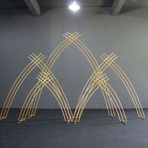 5 sets gold Iron event party Decor wedding flower sash wedding background wall Set mesh bow frame wedding stage decoration - Product Image 3