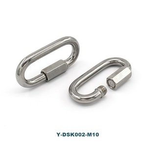 Boucle de connexion à verrouillage manuel à lien <span class=keywords><strong>rapide</strong></span> Anneau en acier inoxydable Mousqueton Clip Crochet de matériel d'<span class=keywords><strong>escalade</strong></span> en laiton et en fer - Product Image 1