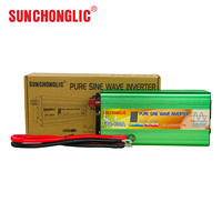 Onduleur solaire Sunchonglic 800W 12V DC 220V AC monophasé 50Hz à onde sinusoïdale pure pour usage domestique avec sortie USB, vert, garantie 12 mois