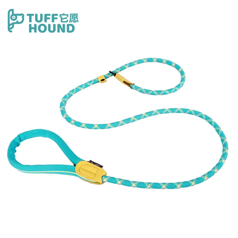 TUFFHOUND Wholesale Customized Adjustable Training P Rope Dog Nylon Round Leash With Collar