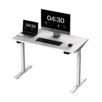 Bureau de travail moderne pivotant à hauteur réglable en métal gris pour la maison et le bureau