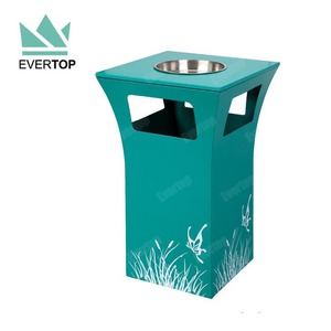 Trung tâm mua DB-49 chất thải bin bốn mở vuông vườn Thùng rác có thể sang trọng Thùng rác có thể sáng tạo Thùng rác bin thép không gỉ Thùng rác - Product Image 2