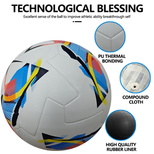 <span class=keywords><strong>Ballon</strong></span> de football populaire taille 5 en PU thermocollé et cousu à la machine, en cuir vintage sans couture, équipement d'entraînement - Product Image 2