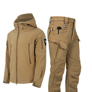 Ensemble veste et pantalon softshell DF702 noir hiver 1, imperméable, nylon, vêtements tactiques d'extérieur pour hommes - Product Image 3