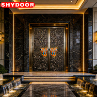 Porte de sécurité double en aluminium sculpté, décoration de villa de luxe, style artistique moderne et antique, porte extérieure