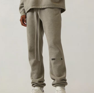 Pantalon de <span class=keywords><strong>jogging</strong></span> gris uni décontracté pour homme, en coton, avec logo personnalisé imprimé, coupe droite, léger et confortable - Product Image 6