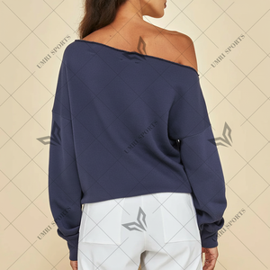 Sudadera de manga larga de Color sólido con logotipo personalizado de alta calidad para mujer, informal, respetuosa con el medio ambiente, cintura Natural, ajuste Regular - Product Image 1