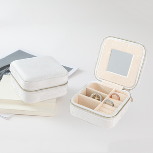 Estuche de Viaje Personalizado para Joyas de Terciopelo, Organizador de Joyas Portátil con Cierre, Caja de Almacenamiento de Joyas de Terciopelo para Damas con Logotipo Impreso - Product Image 1