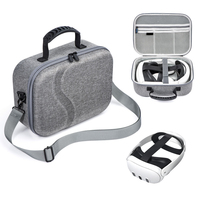 Étui de transport rigide portable pour lunettes VR, grand rangement, voyage, portable, en PU EVA, avec poignée, pour META QST 3 VR Quest 3