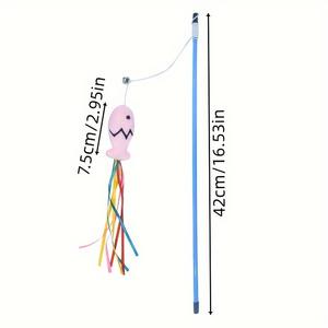 Giocattolo per Gatti a Forma di Pesce con Nastro Colorato, Stile Commercio Transfrontaliero - Product Image 3