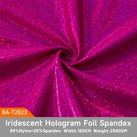Tela Elástica Brillante con Puntos Holográficos, Spandex de 4 Vías, Multicolor, 200GSM, para Gimnasia, Danza y Ropa Interior