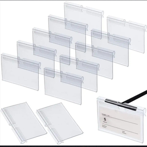 Factory Manufacturer Custom Pvc Labels Clip Holder Strip Price Tag Holder with Adhesive Tape for Wire <b>Shelf</b> Slatwall <b>Hook</b> - Product Image 1