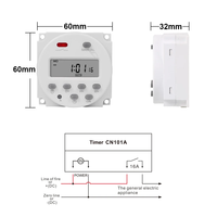 CN101A 5V 12V 24V 110V 220V Interruptor de temporizador digital 7 días Programador de relé de tiempo programable semanal Batería recargable incorporada