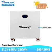 Système solaire divisé grande capacité 200/300A 51.2V 628Ah 32KWH pour maison avec batterie lithium-ion et communication CAN