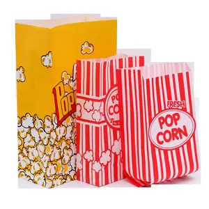 Напечатанный на заказ логотип Пищевая Упаковка Бумажные пакеты фри хот-дог попкорн