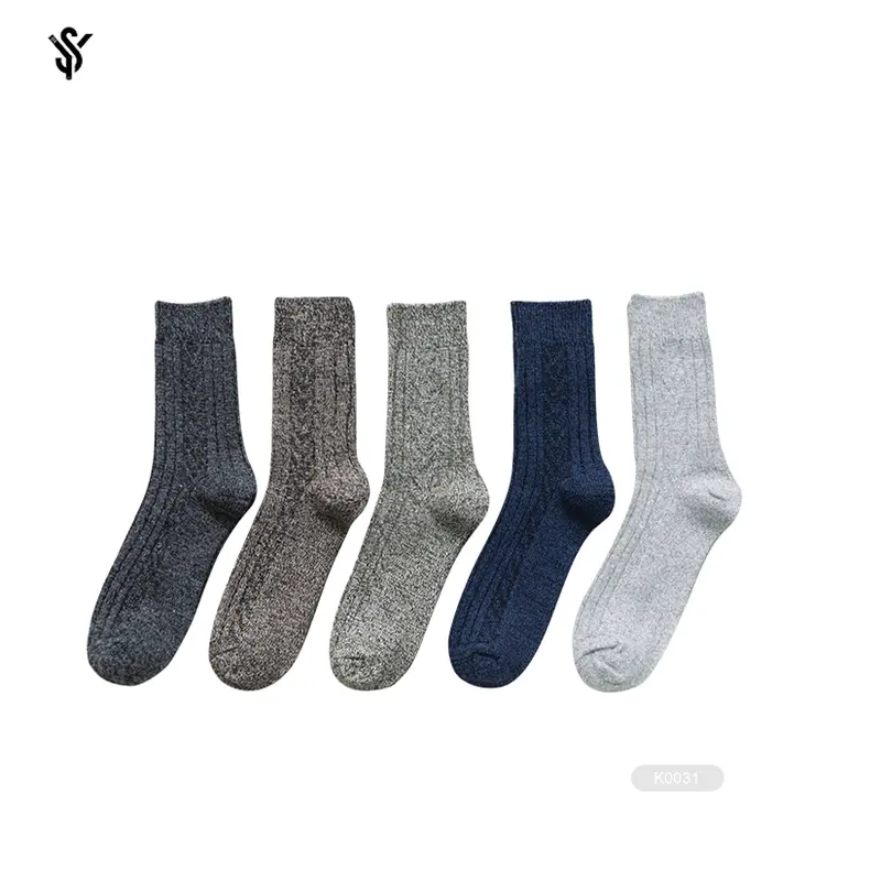 YS-K0098 thick winter half cashmere warm woolen mens thermal socks with best wool socks for men
