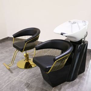 Chaise de salon de coiffure moderne avec équipement de rinçage, bac de lavage pour cheveux, chaise de lavage allongée - Product Image 5
