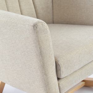 Fauteuil moderne en bois à dossier haut Fauteuil à bascule pour pépinière avec repose-pieds pour le salon - Product Image 4