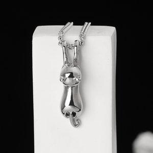 Craft Wolf <span class=keywords><strong>Naughty</strong></span> Cute Kitty Cat colgante joyería de acero inoxidable collar de cadena de moda para regalo fábrica al por mayor Original - Product Image 3