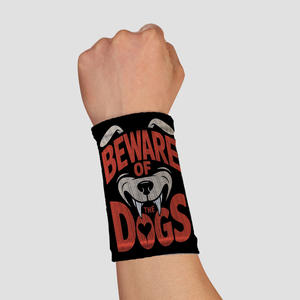 <span class=keywords><strong>Personalizzato</strong></span> "attenzione ai cani" Design <span class=keywords><strong>personalizzato</strong></span> sudore supporto polso bracciale stampa digitale braccialetti Unisex personalizzati - Product Image 3