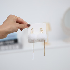 925 Ago d'argento Lungo Nappa <span class=keywords><strong>Orecchini</strong></span> Della Ragazza di Balletto pom pom lunga di goccia della vite prigioniera Della Nappa <span class=keywords><strong>orecchini</strong></span> - Product Image 2