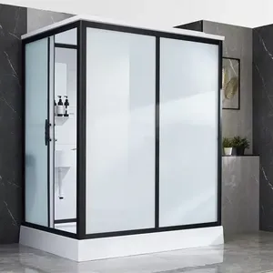 <span class=keywords><strong>Cabine</strong></span> <span class=keywords><strong>de</strong></span> <span class=keywords><strong>douche</strong></span> coulissante <span class=keywords><strong>WC</strong></span> portable moderne et traditionnelle en acrylique rectangulaire sans cadre, unité <span class=keywords><strong>de</strong></span> salle <span class=keywords><strong>de</strong></span> bain préfabriquée - Product Image 3