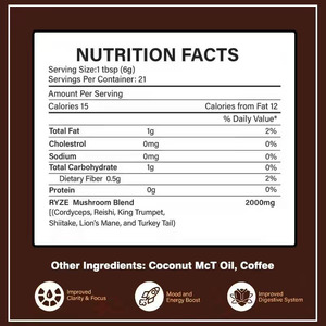 Poudre de café aux champignons fonctionnels pour le soutien immunitaire, la concentration cérébrale, café énergétique naturel à base de plantes - Product Image 5