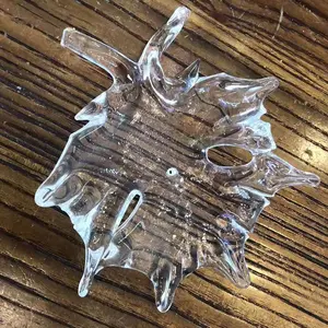 Lustre de cristal de vidro personalizado com folhas de bordo e lâmpada pendente decorativa de teto LED Lustre de vidro em folha de bordo