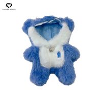 Ensemble combinaison personnalisé brodé motif chat rose, costume de poupée en peluche douce type ours en peluche