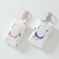 Sac de rangement suspendu pour poussette pour lingettes pour bébé, étui de voyage pour lingettes pour bébé, pochette réutilisable pour lingettes humides pour bébé, distributeur