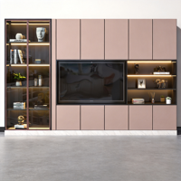 Meuble TV Modulaire Minimaliste en Chêne Clair Nordique pour Appartement
