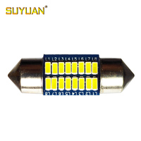 Ampoules LED ultra-lumineuses C5W 31/36/39/41MM C10W 3014 16smd pour éclairage de plaque d'immatriculation, lumières de lecture intérieures, lumières de plafond