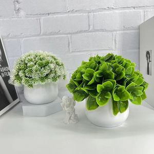 Plantes artificielles en pot de la collection Fuyu, plantes vertes décoratives en plastique pour le salon, le bureau, l'entrée, ornements - Product Image 3