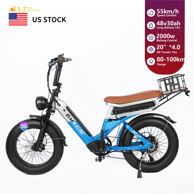 US in Stock OEM ODM 2000W Strong Power Cargo Electric Bicycle 100KM Long Range Hydraulic Disc Brake 7 Speed Heavy Duty E-Bike
