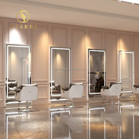 Ensemble chaise de salon et miroir station de salon avec miroir avec lumière led miroir ondulé pleine longueur