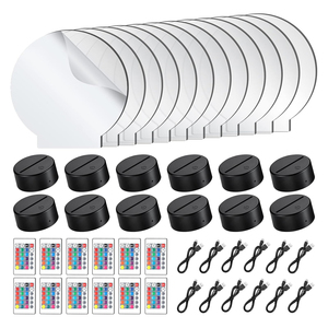 Popular White Night Light Touch Control Dimmer <b>Switch</b> Middle Size ABS Base Led Table Lamp <b>USB</b> Recharge Modern Blank Acrylic DIY - Product Image 1