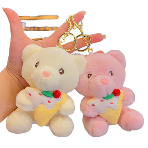Boneka beruang kartun dan anjing liontin gantungan kunci katun lembut lucu tas kecil 10 cm dengan hadiah grosir pengisi PP - Product Image 1