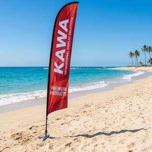 Drapeau de plage personnalisé avec logo imprimé, publicité extérieure, fanions en forme de larme, fanions plume, 110g polyester, mât en fibre de verre, croix métallique - Product Image 3