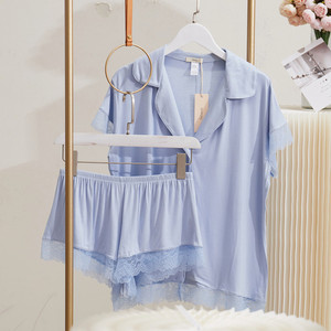 <span class=keywords><strong>Pigiama</strong></span> da donna personalizzato su misura, con bottoni frontali, finiture in <span class=keywords><strong>pizzo</strong></span>, pantaloncini a vita elasticizzata, set <span class=keywords><strong>pigiama</strong></span> da sposa, 2 pezzi - Product Image 2