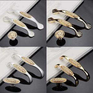Set di cassetti per armadietto con maniglia per armadio minimalista di lusso leggero europeo con maniglia a foro singolo in cristallo di diamante - Product Image 6