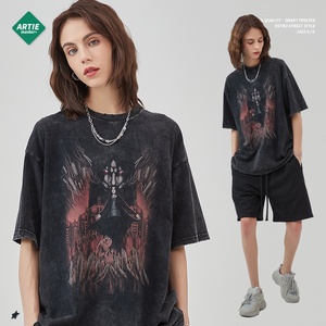 Ropa para Hombre ARTIE |   Camiseta de algodón transpirable de manga corta, estilo urbano, desgastada y rasgada, con estampado de Attack on Titan. - Product Image 3