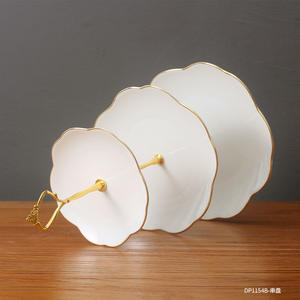 Support à dessert en céramique à trois niveaux Dp1154b, rose plaqué or, pour service de café et de thé dans les hôtels - Product Image 4
