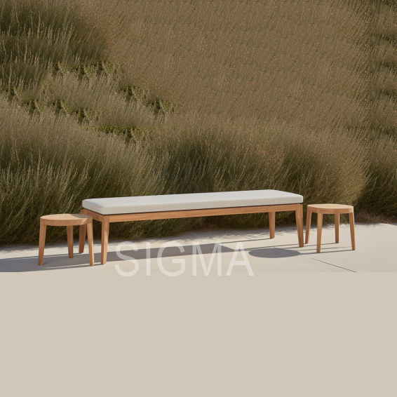 Modern Weathered Teak Patio Set Outdoor Furniture Teak Wood Lounge Chair
