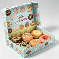 Boîte d'emballage en papier personnalisée pour la vente en gros de Mochi, Donuts, Gaufres, Pâtisseries, Biscuits, Desserts, Gâteaux, Sushi, Puff, Crêpes, Empanadas