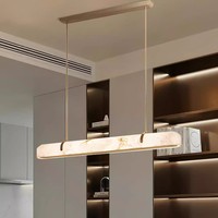 Suspension linéaire en marbre de créateur pour villa, hôtel, restaurant, salon de thé, bar, suspension en marbre simple