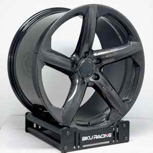 Rines Bku Forged 5x120.65 de Fibra de Carbono para Chevrolet <span class=keywords><strong>Corvette</strong></span> C8 C7 C6 C5 Z06 <span class=keywords><strong>ZR1</strong></span> de 19, 20 y 21 Pulgadas, Rines de Aleación en Negro Brillante - Product Image 2