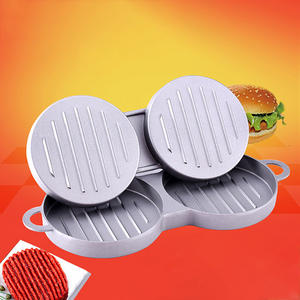 Prensa de hamburguesas antiadherente de doble rejilla, molde para parrilla de carne, herramienta de prensado de Pie de carne - Product Image 4