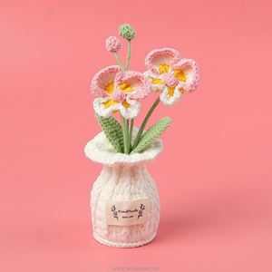 กระถางดอกไม้ถักโครเชต์ทำมือจากไหมพรม สำหรับตกแต่งบ้าน ในโอกาสรับปริญญา วันพ่อ หรือวันฮาโลวีน - Product Image 2