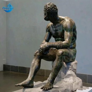 Escultura de Bronce de Tamaño Real de un Boxeador Griego <span class=keywords><strong>en</strong></span> Descanso, Obra de Arte Famosa - Product Image 5